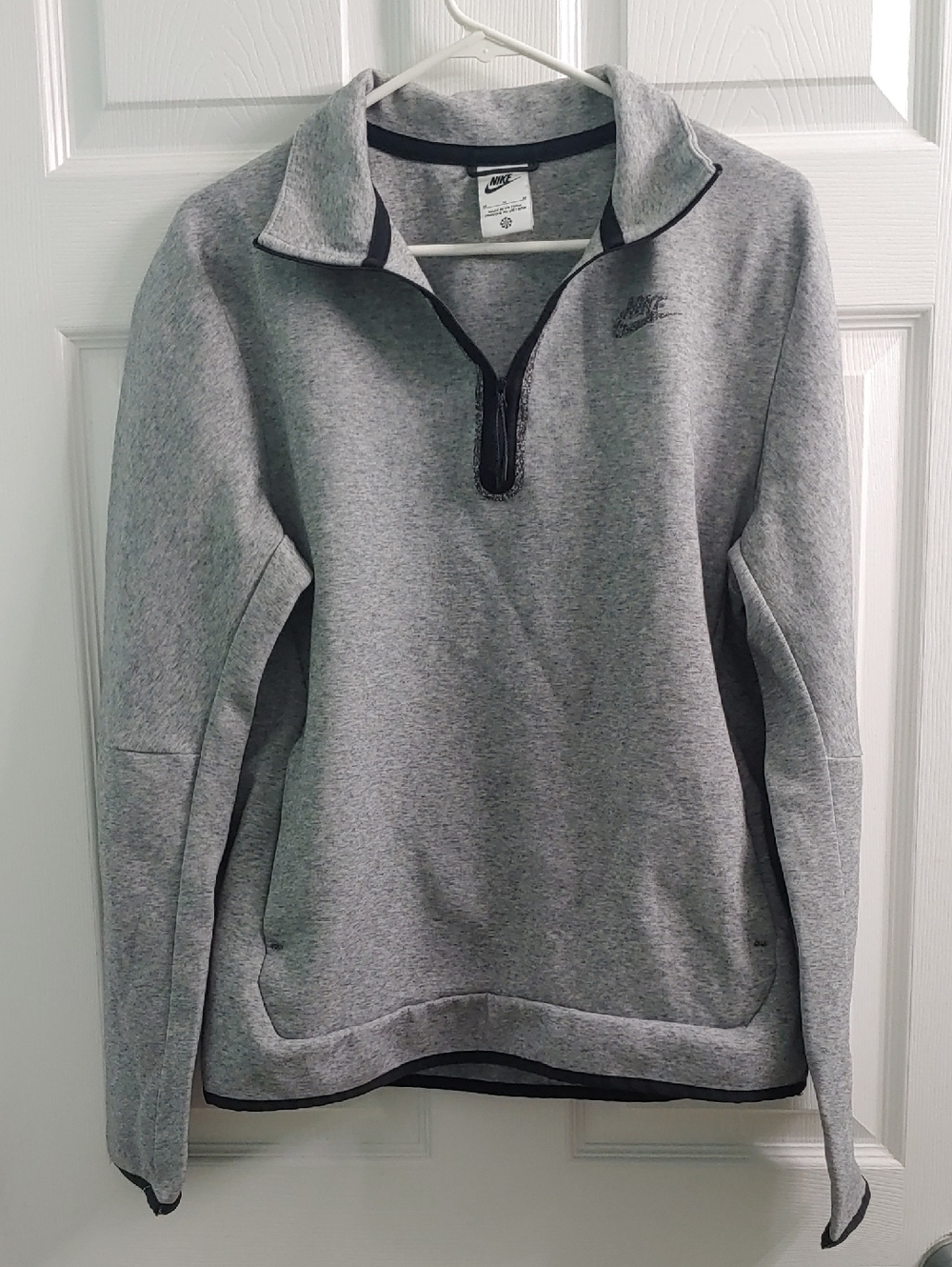 Nike Sweatshirt Men's Tech Fleece Quarter Zip Heather Gray Pullover Size M